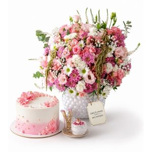 گل و کیک پکیج لاکچری برای سالگرد (پرگل)
