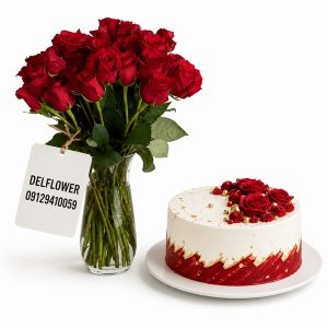 گل و کیک هدیه برای دوست عزیز