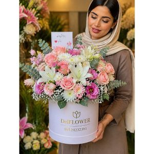 باکس گل فانتزی رنگی مدل هدیه تولد