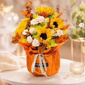 باکس گل حکیمیه با ارکیده سفید خاص