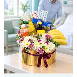خرید آنلاین باکس گل عیادت بیمار در تهران با ارسال فوری